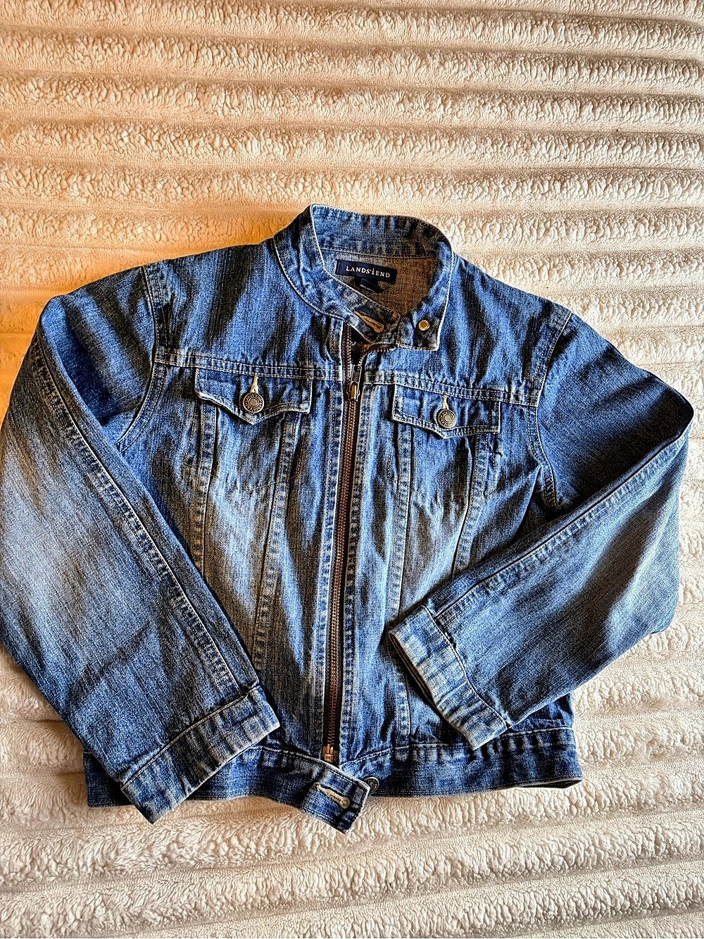 Lands' End Kids Denim Jacket Size 10 Like New